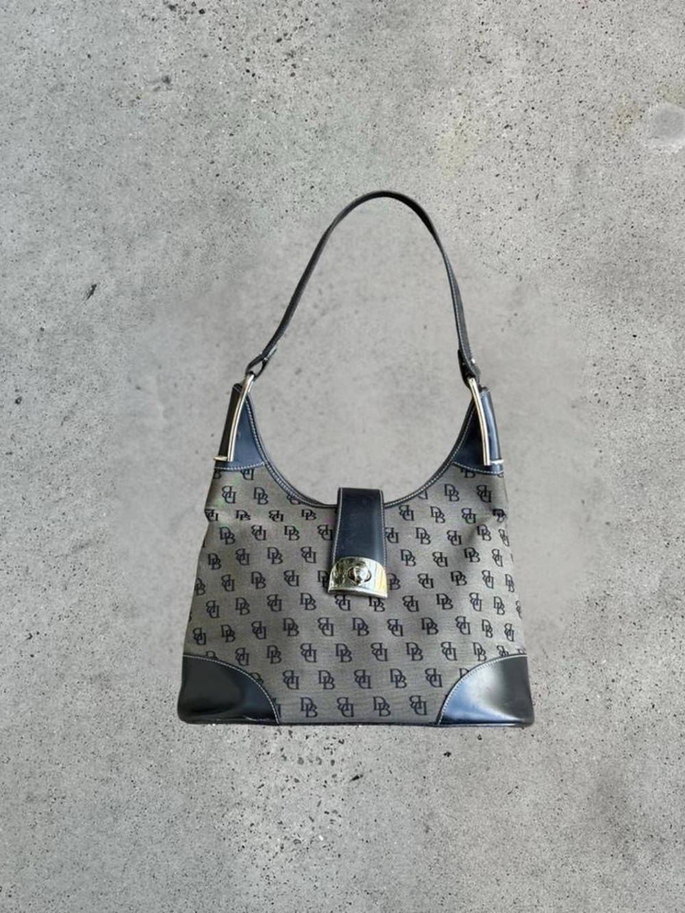 Vintage Dooney & Bourke Signature Monogram Shoulder Bag
